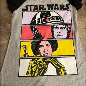 Star Wars woman’s nightgown gray and black sleeves. Size large